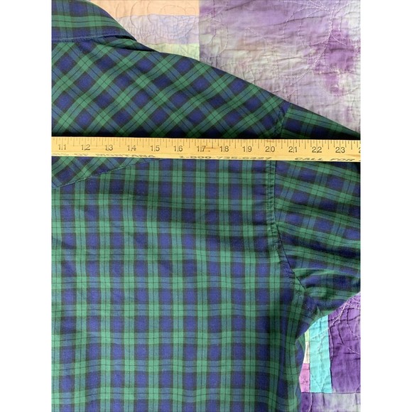 VTG Wrangler Mens 16.5x35 X-LongTails Western Pearl Snap Long-Sleeve Shirt Plaid - Picture 7 of 8